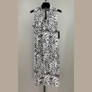 NEW Rachel Roy Dress Womens Medium  black white gray leopard sheath pencil